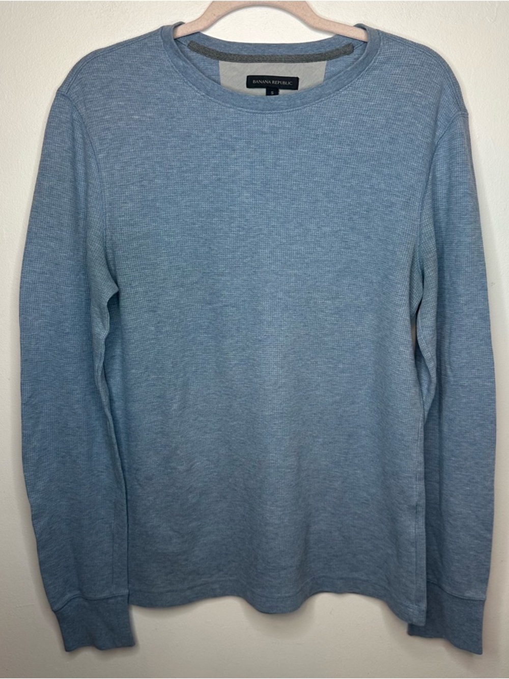 Banana Republic Mens Light Blue Long Sleeve Pullover Shirt Size S Small